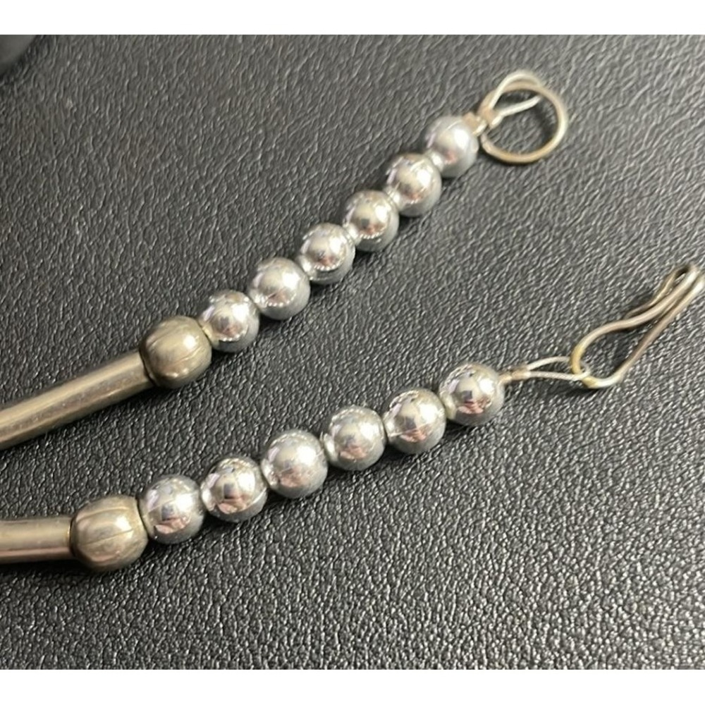 Vintage Fringe Statement Necklace Faux Turquoise Silver Tone 21.5" Boho Beaded - Picture 9 of 9